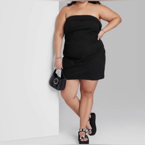 wild fable Dresses & Skirts - Wild Fable Black Twill Tube Mini Bodycon Dress